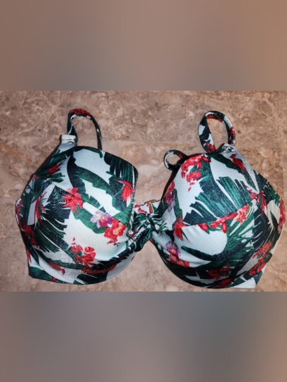 38C VS Swim Removable Push Up Bikini Top Tropical Island Getaway